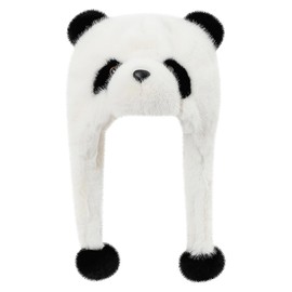 Laroal Earmuffs Warm Hats Plush Cold-Proof Raccoon Hats Ear Flap Wool Hats Simulated Artificial Rabbit Plush Raccoon Hats M 56-58cm