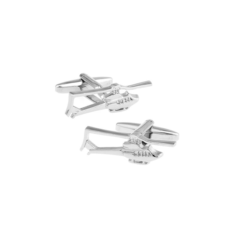 Silver Helicopter Cufflinks, Aviation-Inspired Accessories, Great Gift for Pilots and