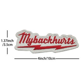 2 Pcs My Back Hurts Embroidered Patch, Funny Meme Embroidery Patches, Morale Applique Fastener Hook & Loop Emblem for Tactical Backpacks, Army Vests, Dog Harnesses, Jackets,Hats, Tactical Gear（White）