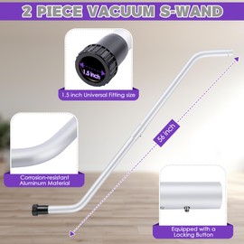 HappyAlley Vacuum Wand Replacement, 2 Piece Aluminum S-Wand Compatible with Proteam Backpack, Commercial Vacuum Parts & Accessories, Also Compatible with Hoover Backpack C2401, Fit 1.5'' Hole