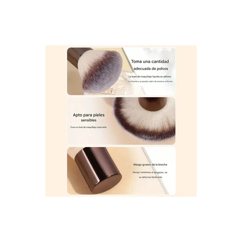 Set 7 Brochas Maquillaje Profesional Alto Nivel Color