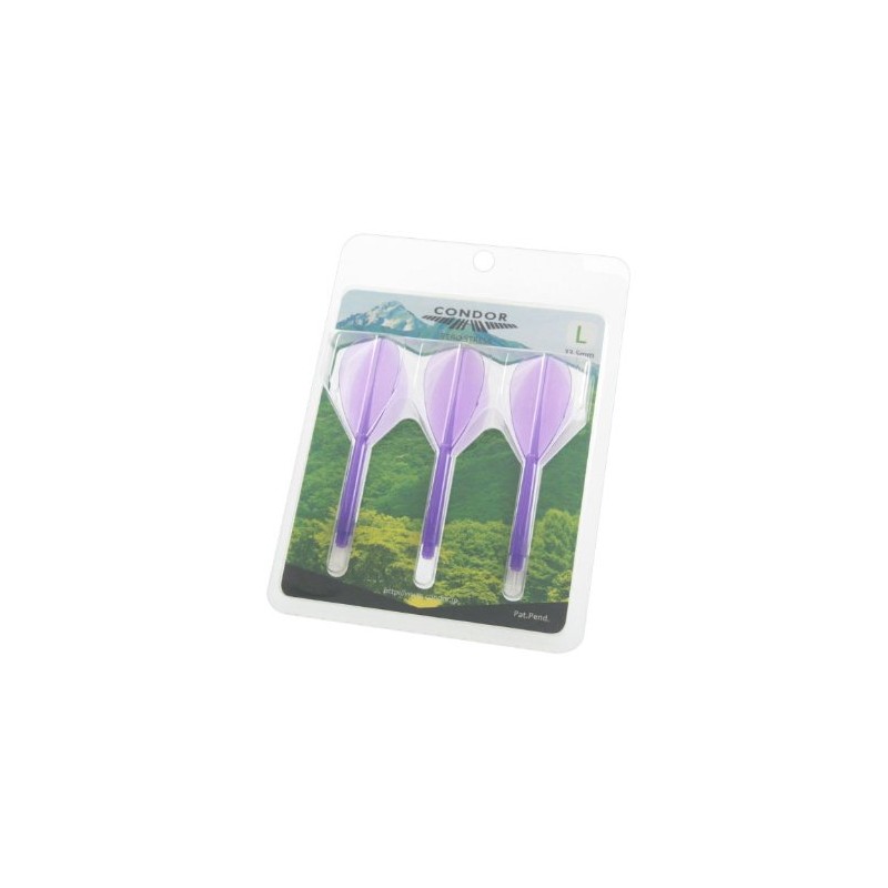 CONDOR Darts Flight Plain Clear Purple Teardrop L