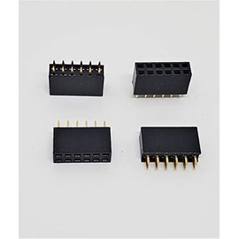 Connectors Pro 25-Pack 12P 2.54mm 0.1" Pitch PCB Female Pin Headers 2x6 Dual Rows 12 Pins Female Sockets to Male Straight PCB DIP, Double Rows PC Board Through-Board Strip (2x6-12P-25PK)