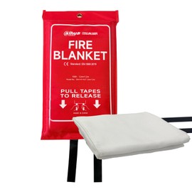 Fire Blanket,Fire Suppression Blanket with Loop, Emergency Fibreglass Blanket for Kitchen, Home, Office, Caravan (1.2m*1.2m)