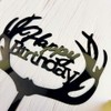 Antlers - Decoración para tartas de feliz cumpleaños (acrílico negro)