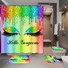 GURETER Hello Gorgeous Shower Curtain Set, 4PCS Luxury Glitter Bling