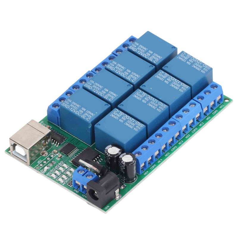 8 Channel Relay Module DC12V UART Serial Port Switch PLC