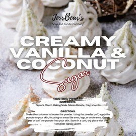 JerrBear’s Custom Body Dusting Powder - Scented - Gentle - Fine Powder Talc-Free Fragrance Moisture Cosmetic Skin Care:_Creamy Vanilla & Coconut Sugar