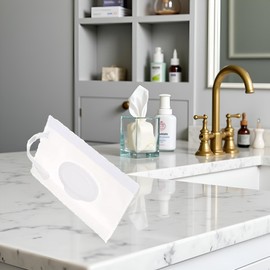 White Baby Wipe Case Travel Holder Keeps Wipes Moist Set of Wet Wipes Holders Cases Diaper Wipe Holders Portable Travel On The Go Refillable Dispenser Container