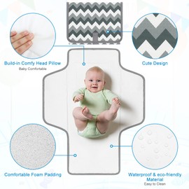 Accmor Portable Baby Diaper Changing Pad, Waterproof Baby Changing Mat, Foldable Travel Diaper Changing Pads for Baby, Baby Essentials Shower Registry Gifts