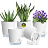Meowell 4 inch Self Watering Pots for Indoor Plants, 5