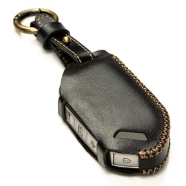 Vitodeco Luxury Premium Genuine Leather Smart Key Fob Case Cover Protector Compatible with Kia Carnival MPV, Sportage, Telluride, Sorento, EV6, EV9, K4, K5 (2022-2026 Models) - Black