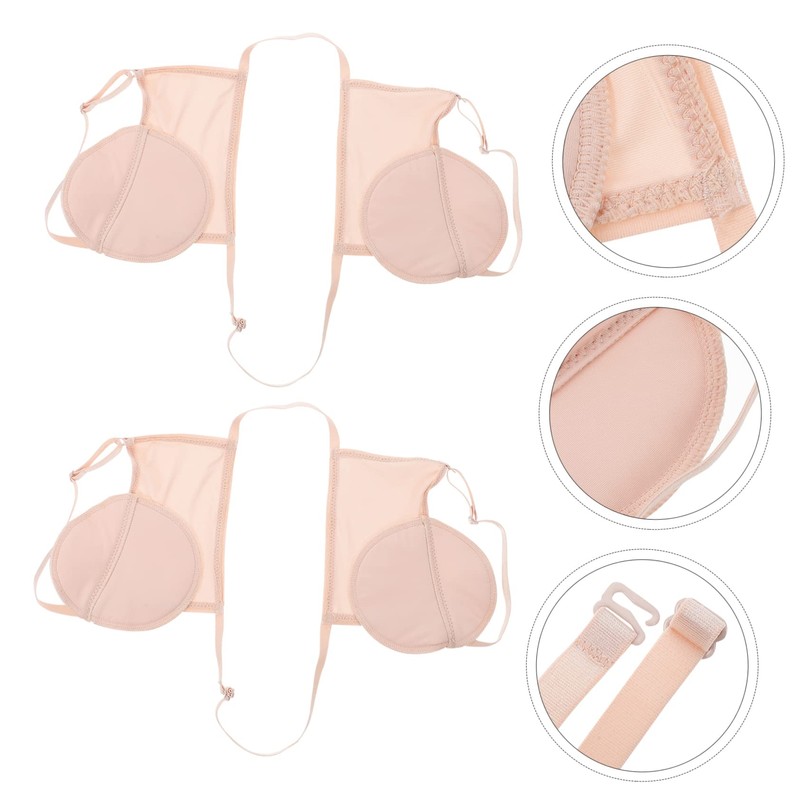 FOMIYES 1pair Adjustable Washable Neutral Underarm Pads for Men Women