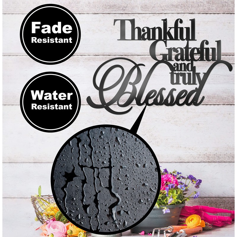 Vivegate Thankful Grateful Blessed Wall Decor – Home Thankful Iron