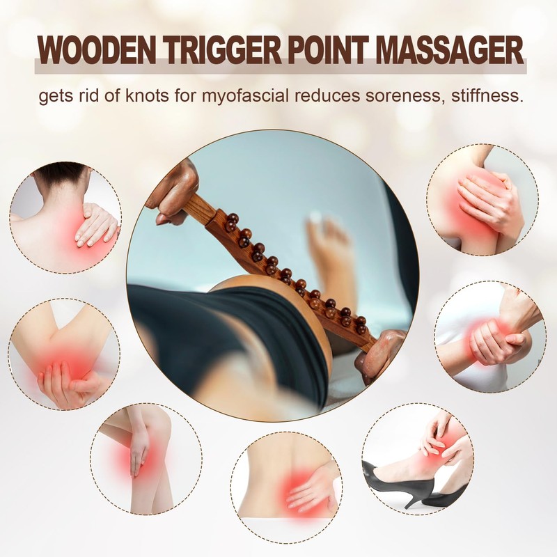 Wood Therapy Guasha Wood Stick Massage Tools, Lymphatic Drainage Massage