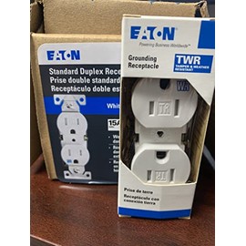 Eaton TWR270W 15 Amp Tamper Weather Resistant White Duplex Outlets 10 Pack
