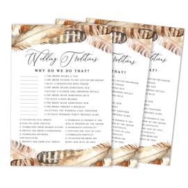 Inkdotpot 50-Pack Feathers Why Do We Do That Bridal Wedding Shower Game Bachelorette Party Activity Game Cards