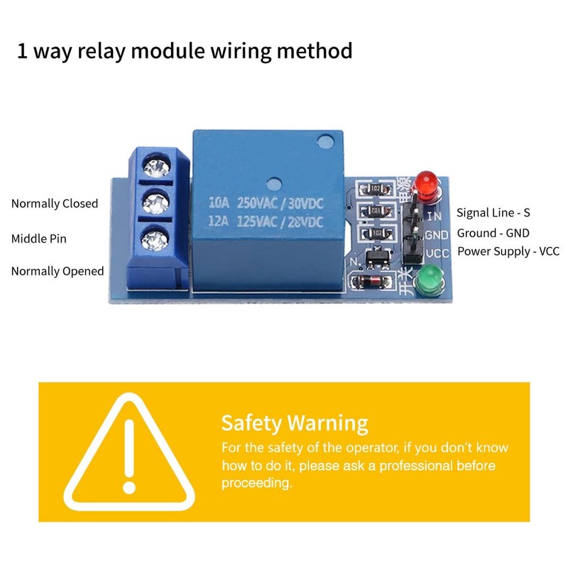 VooGenzek KF301 5V 1-Channel Relay Module Board Shield Low Level