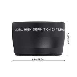 Hilitand 58MM 2X Magnification Universal Teleconverter Telephoto Camera Supplies, 2X Magnification Telephoto Lens, Teleconverter Telephoto Lens Universal Camera Supplies, Camera Replacement Lens Set