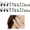 SIVZUMO Pack of 24 Black False Nails with Moon Designs