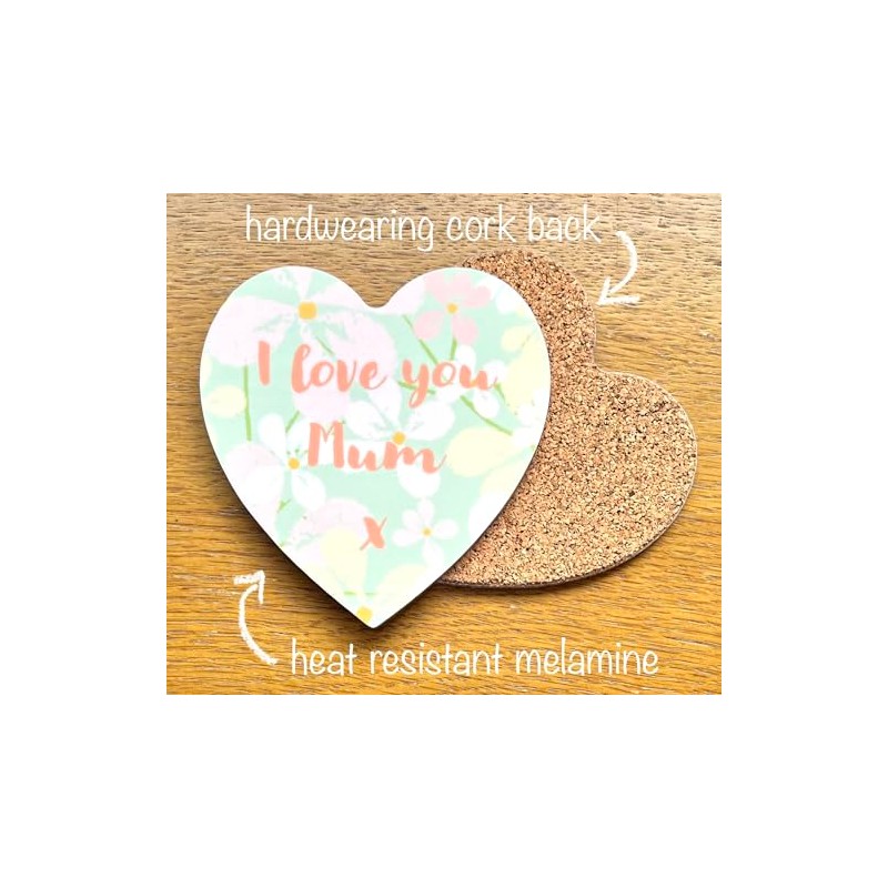 I Love You Mum Heart-shaped Novelty Coaster - Feel Good
