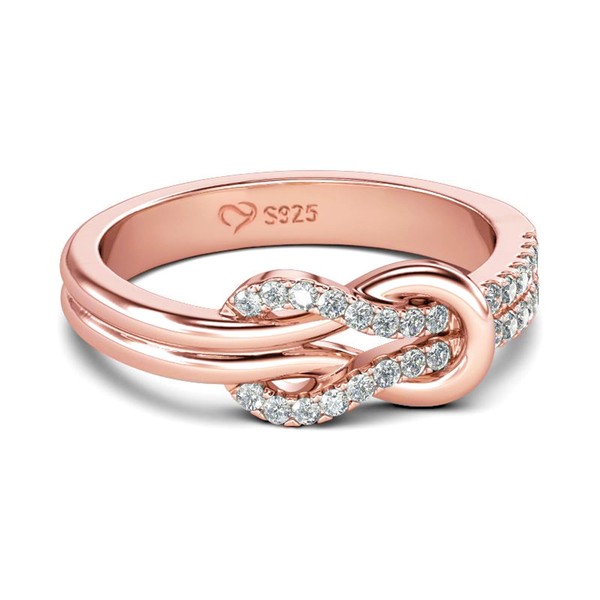 Jeulia Women's Infinity Ring, Silver, Engraved, Present, Anniversary, Birthday, Metal,