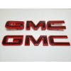 GMC 2PC Front Rear Red Black Emblem 2019-2024 GMC Sierra