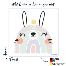 Rabbit Rainbow Animals Wall Sticker Set | 60 x 64 cm | Hand Drawn | Sticker Nursery | Wall Sticker for Children's Room (Habbit)