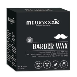 Cera Depilatoria Para Barba Mr Microwaveable Barber Wax De 6,7 Fl Oz - Cera Depilatoria Para Barba Para Hombres Que Arregla Los Bordes Y Elimina Los Pelos Suelt Gris 0,04 Onzas (Paquete De 1)