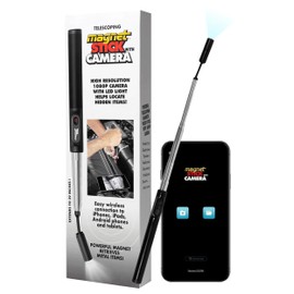MagnetPal Telescoping Magnetic Pickup Tool, Extendable Magnet Pickup Tool, Telescopic Magnet with Borescope Camera App - HD Camera, LED Light, and Ultra-Strong Magnetic Stick Tip