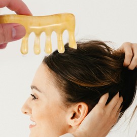 Mobestech Peine De Masaje Para Cuero Cabelludo De Cera De Abejas 2 Piezas Herramienta Gua Sha Para Cabeza Cuello Y Espalda Cuidado Del Cabello En Casa