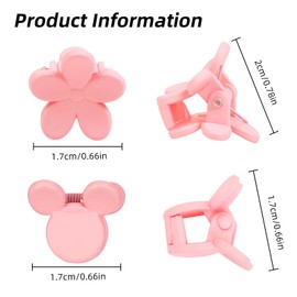 100Pcs Colorful Mini Flower Hair Clips Set, TEBIEKOY Small Hair Clips Mini Hair Claw Clip Cute Jaw Clips Hair Pins Hair Barrettes Tiny Flower Hair Accessories for Women