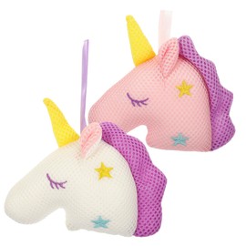 Minkissy 2pcs Unicorn Bath Balls Soft Exfoliating Shower Sponge for Gentle Skin Care Adorable White for Relaxing Shower Experience Suitable for Men Women