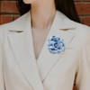 Elegant Satin Fabric Rose Flower Brooch Pin Silk Large Big