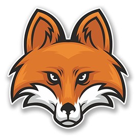 2 x 10cm Fox Vinyl Sticker Decal Bike Laptop Car Animal Ginger Wolf Dog #5999 (10cm x 10cm)