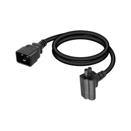 GELRHONR 2FT C20 to C7 and Nema 5-15R Piggyback Power Cable, 3 Prong C20 Plug to Female C7 & 5-15R Power Cable Splitter for Servers, Desktop Computers, Monitors and More (C20 to C7+5-15R, 2FT)