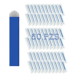 Mungqube 60pcs U18 Navajas Microblading Pin Y Lengua De Gato Agujas