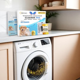 Washing Machine Cleaner Tablets 24 Pack For 1 Year Supply - 20g Deep Cleaning Tablet For HE - Front & Top Load Washer Formulated for Pet Owners. Septic Safe Eco-Friendly Deodorizer and Removes Odors.