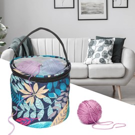 Yarn Bag, Suitable for Carrying Small Parts Yarn Organizer Oxford Cloth for Knitting Needle for Bulk Yarns for Crochet Hooks(Small drum)