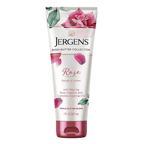 Jergens Jergens Rose Body Butter, 7 Ounce Lotion, With Camellia Essential Oil, for Indulgent Moisture, Rose, 7.0 Fl Ounce