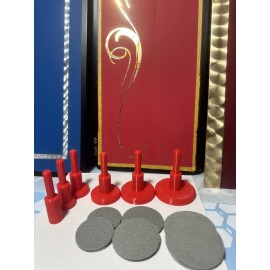 American Dream Custom Paint 6 pc GOLD LEAFING SPINNER SET 1/2 TO 1.75" WITH 12 PADS GILDING LEAF Engine Turn