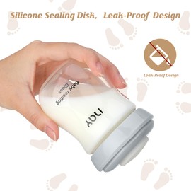 yanyoyo Glass Breastmilk Storage Bottles, 5.4oz Wide Neck Breast Milk Containers, BPA-Free, Lead-Free, Fits Breast Pumps and Nipples, 4 Pack