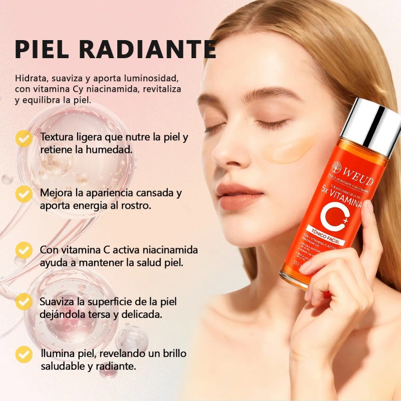 Kit 6 Piezas Cuidado Piel Ácido Hialurónico Con Vitamina C