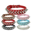 Spike Dog Collar, Studded Mushrooms Faux Pu Leather Durable Metal