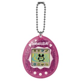 Bandai Tamagotchi Original Pink Glitter Shell | Tamagotchi Original Cyber Pet 90s Adults And Kids Toy With Chain | Retro Virtual Pets Are Great Boys And Girls Toys Or Gifts For Ages 8+