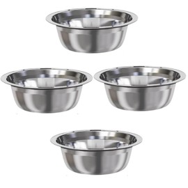 JUJOYBD Pack of 4 Stainless Steel Bowls, 380 ml, 14 cm Diameter, Pet Bowls for Cats or Small Dogs, Replacement Bowls for Raised Cat Bowl, Feeding Station