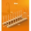 RISHTEN Bamboo Dish Drying Rack, Wooden Storage Holder Organizer for