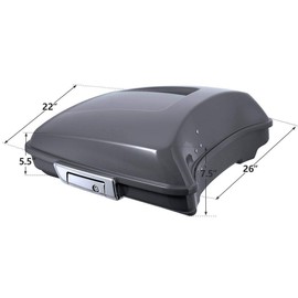 TCMT ABS Razor Gunship Gray Pack Trunk Fit For Harley Tour Pack Street Glide Special FLHXS Road Glide Street Glide FLHR Road King FLHR Road Glide Special FLTRXS 15-20