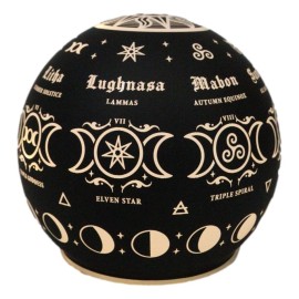 Pagan Calendar Wheel Of The Year Triple Moon Sacred Symbols LED Globe Light