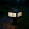 Modern Outdoor LED Fence Light Solar Powered Black Post Cap